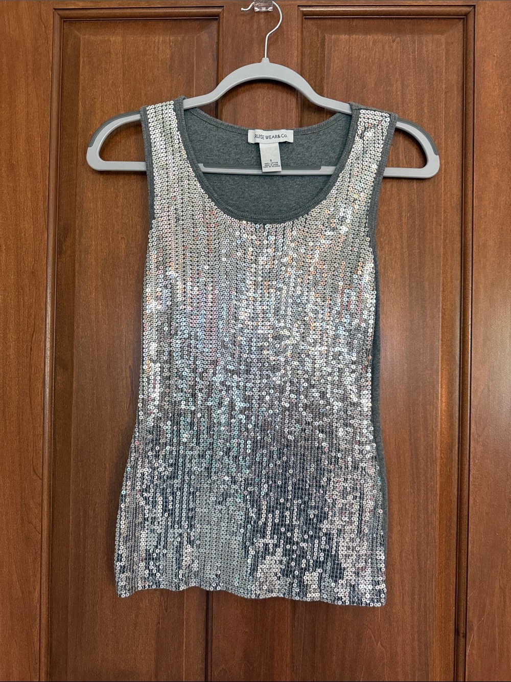 Silver Sequin Tank Top -
